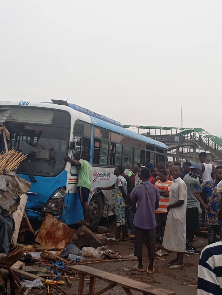 JUST IN: Truck Loaded With Cows Rams Into BRT Bus truck accident on brt bus