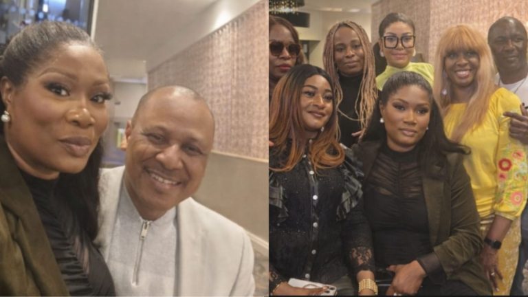 Minister of information, Mohammed Idris with Nigerians in diaspora